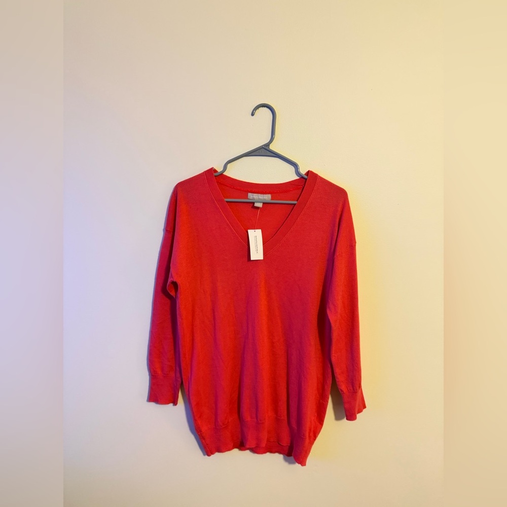 Banana Republic Vibrant Red V-Neck Top
